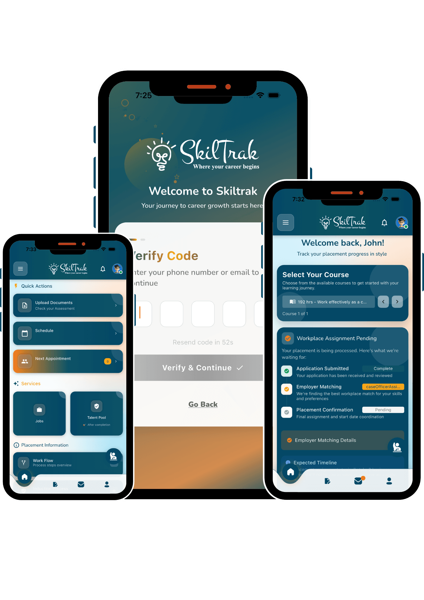 SkilTrak mobile app screen preview